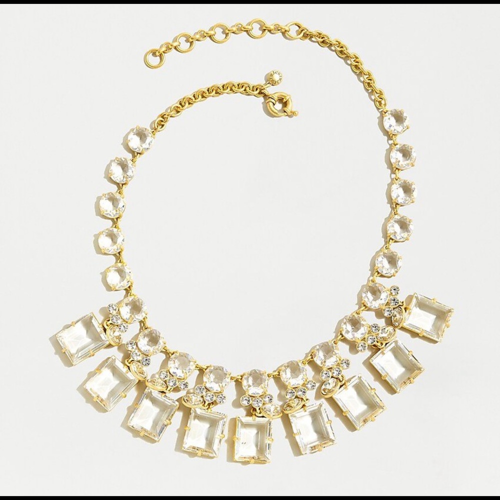 NWT J. Crew clear gem statement necklace